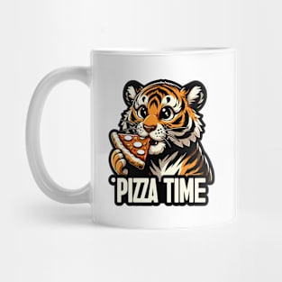 tiger cub eating slice a pizza Mug